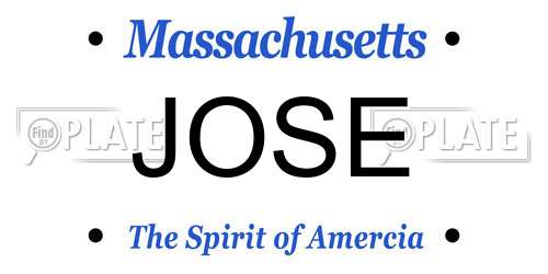 JOSE Massachusetts License Plate