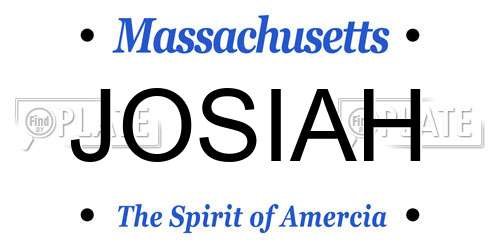 JOSIAH Massachusetts License Plate