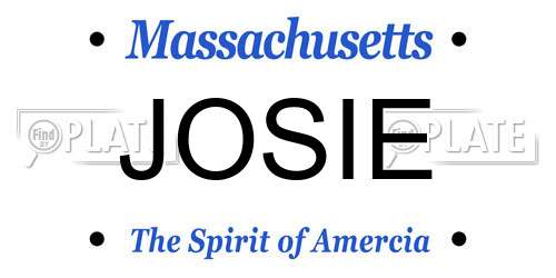 JOSIE Massachusetts License Plate