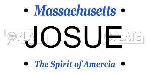 JOSUE Massachusetts License Plate