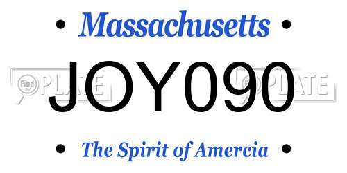 JOY090 Massachusetts License Plate
