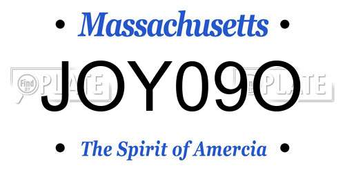 JOY09O Massachusetts License Plate