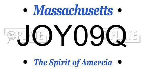 JOY09Q Massachusetts License Plate