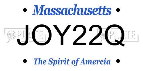 JOY22Q Massachusetts License Plate