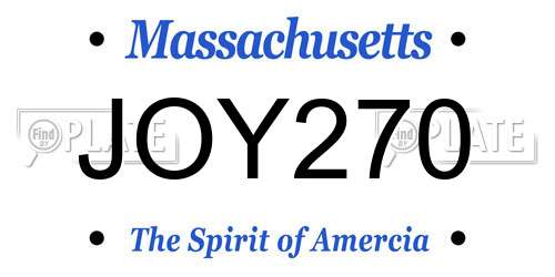 JOY270 Massachusetts License Plate