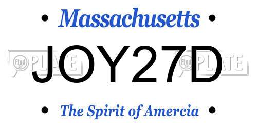 JOY27D Massachusetts License Plate