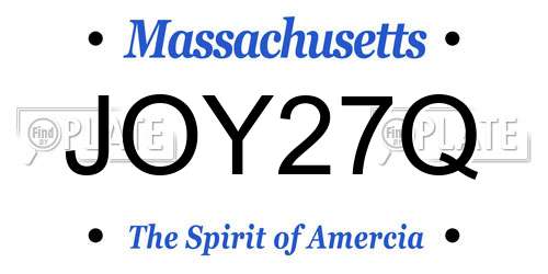 JOY27Q Massachusetts License Plate