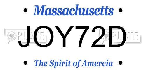 JOY72D Massachusetts License Plate