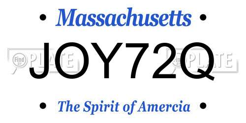 JOY72Q Massachusetts License Plate