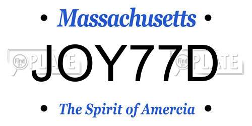 JOY77D Massachusetts License Plate