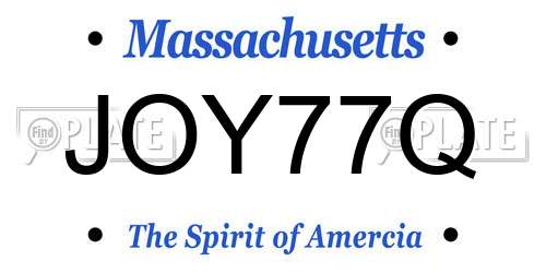 JOY77Q Massachusetts License Plate
