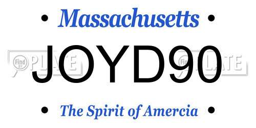 JOYD90 Massachusetts License Plate