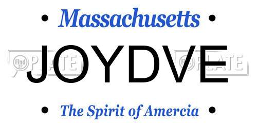 JOYDVE Massachusetts License Plate