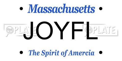 JOYFL Massachusetts License Plate