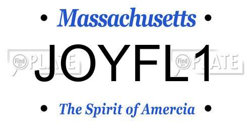 JOYFL1 Massachusetts License Plate