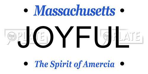 JOYFUL Massachusetts License Plate
