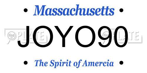 JOYO90 Massachusetts License Plate