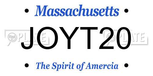 JOYT20 Massachusetts License Plate