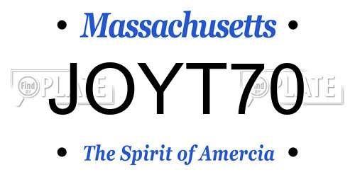 JOYT70 Massachusetts License Plate