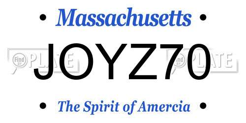 JOYZ70 Massachusetts License Plate