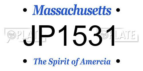JP1531 Massachusetts License Plate
