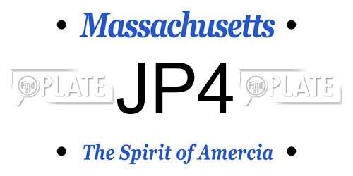 JP4 Massachusetts License Plate