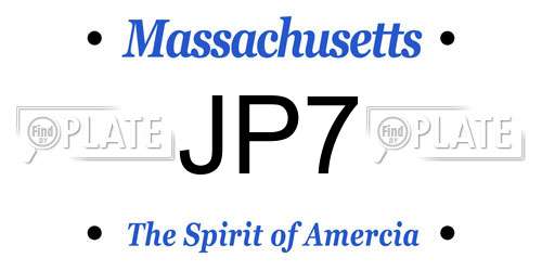 JP7 Massachusetts License Plate