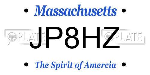 JP8HZ Massachusetts License Plate