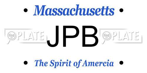 JPB Massachusetts License Plate