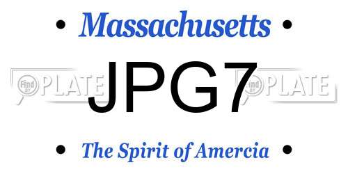 JPG7 Massachusetts License Plate