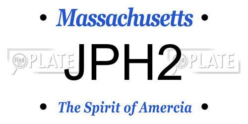 JPH2 Massachusetts License Plate