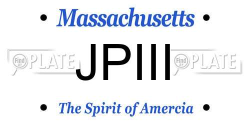 JPIII Massachusetts License Plate