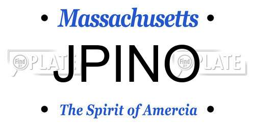 JPINO Massachusetts License Plate
