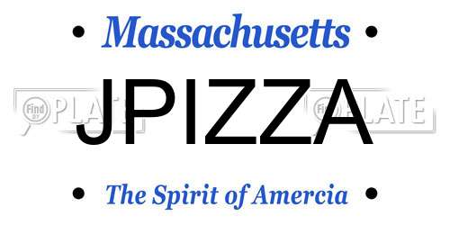JPIZZA Massachusetts License Plate