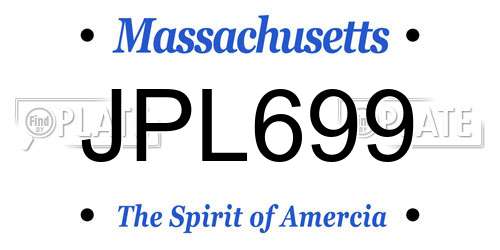 JPL699 Massachusetts License Plate