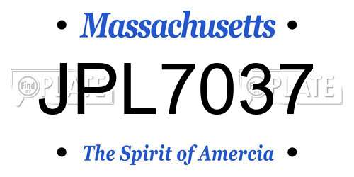 JPL7037 Massachusetts License Plate