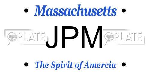 JPM Massachusetts License Plate