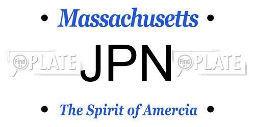 JPN Massachusetts License Plate