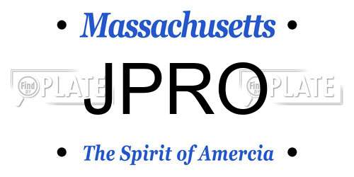 JPRO Massachusetts License Plate