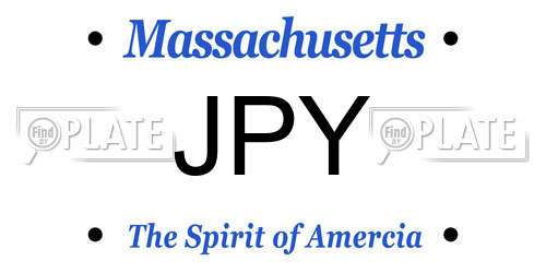 JPY Massachusetts License Plate