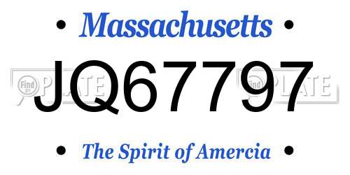JQ67797 Massachusetts License Plate