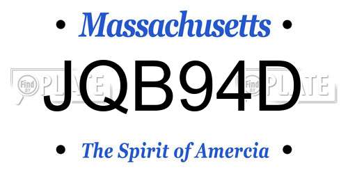 JQB94D Massachusetts License Plate