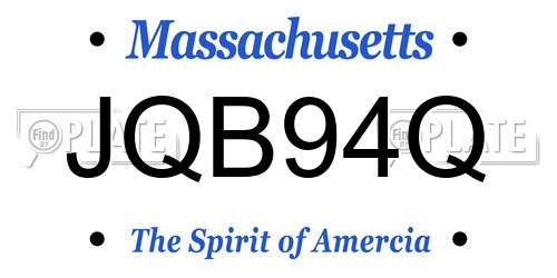 JQB94Q Massachusetts License Plate