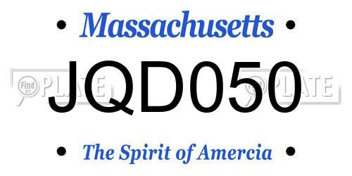 JQD050 Massachusetts License Plate