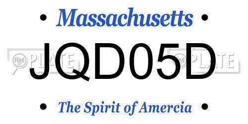 JQD05D Massachusetts License Plate