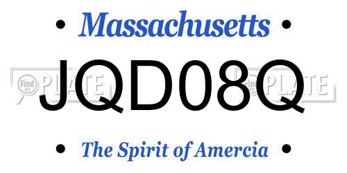 JQD08Q Massachusetts License Plate