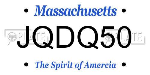 JQDQ50 Massachusetts License Plate
