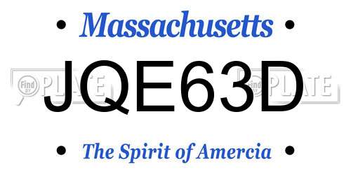 JQE63D Massachusetts License Plate