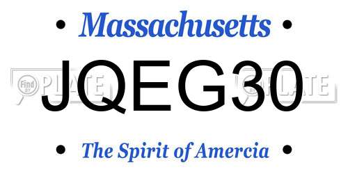 JQEG30 Massachusetts License Plate