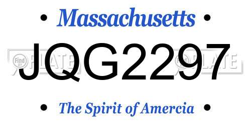 JQG2297 Massachusetts License Plate